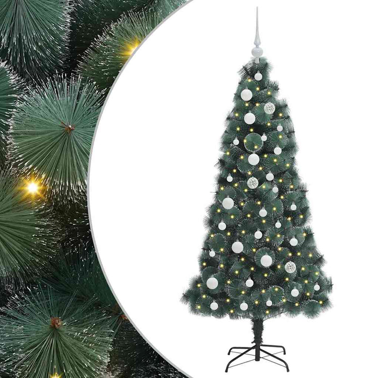 Vidaxx künstlicher Weihnachtsbaum mit Lichtern und Kugelset grün 150 cm Kappe