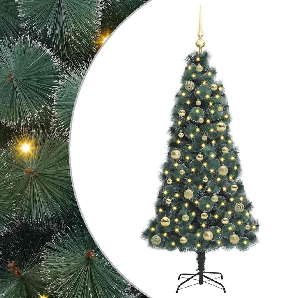 Vidaxx künstlicher Weihnachtsbaum mit Beleuchtung und Kugelset grün 150 cm Kappe