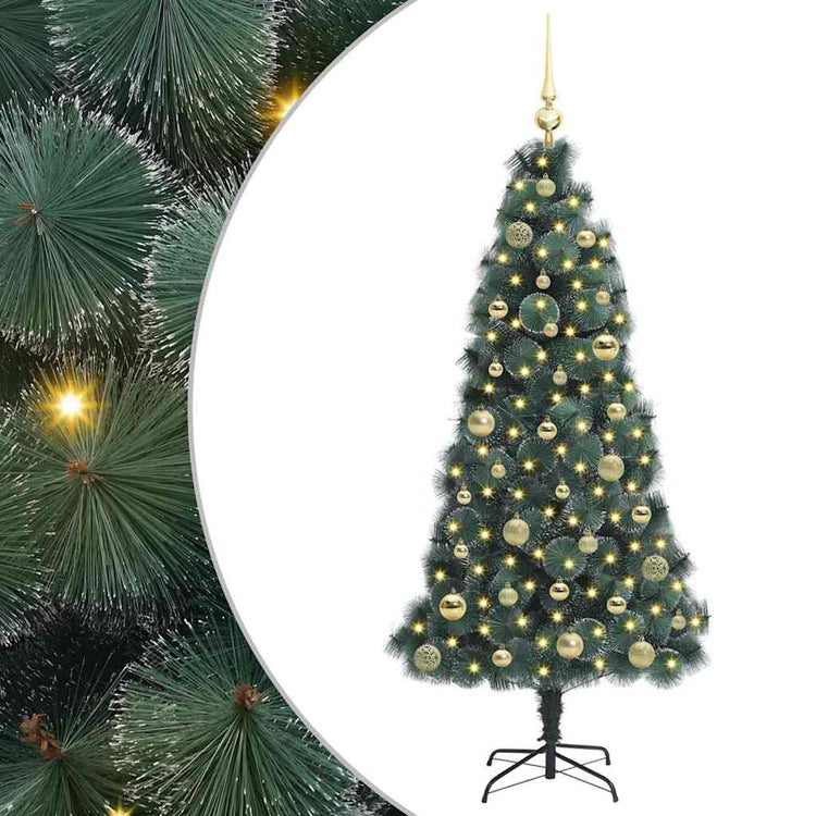 Vidaxx künstlicher Weihnachtsbaum mit Beleuchtung und Kugelset grün 150 cm Kappe
