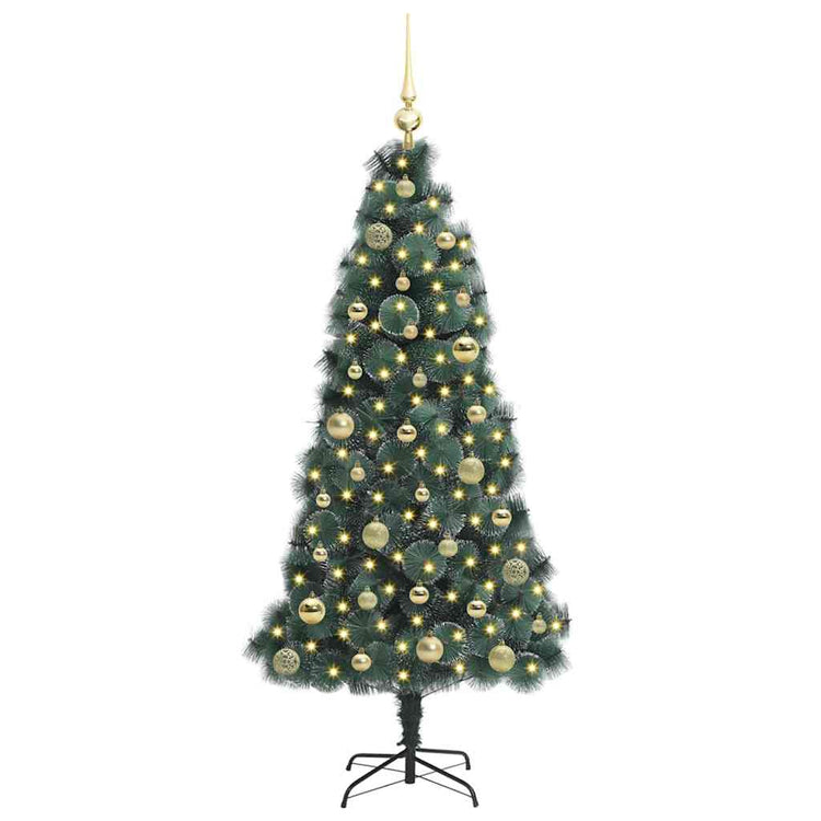 Vidaxx künstlicher Weihnachtsbaum mit Beleuchtung und Kugelset grün 150 cm Kappe