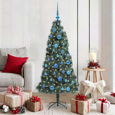 Vidaxx künstlicher Weihnachtsbaum mit Beleuchtung und Kugelset grün 150 cm Kappe