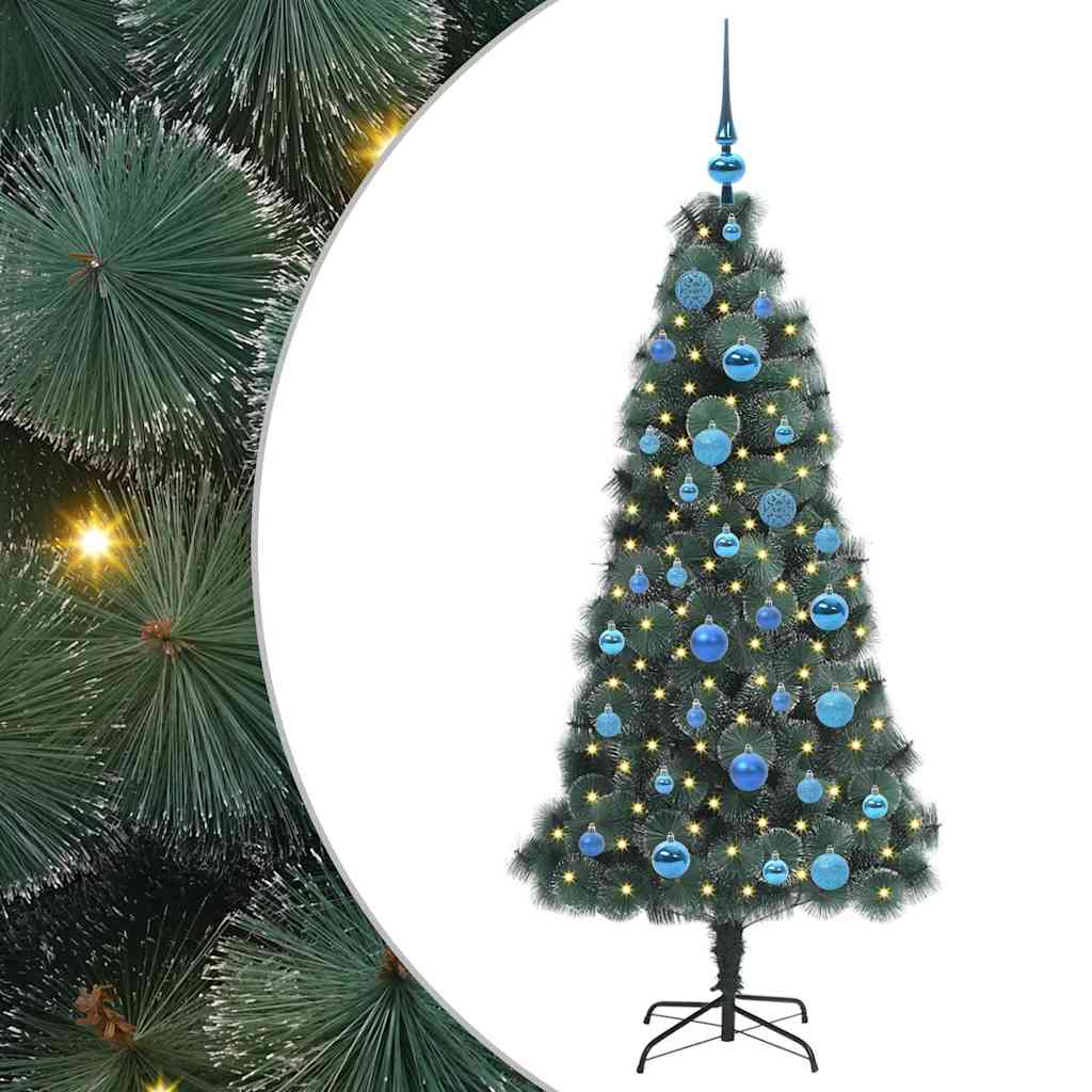 Vidaxx künstlicher Weihnachtsbaum mit Beleuchtung und Kugelset grün 150 cm Kappe