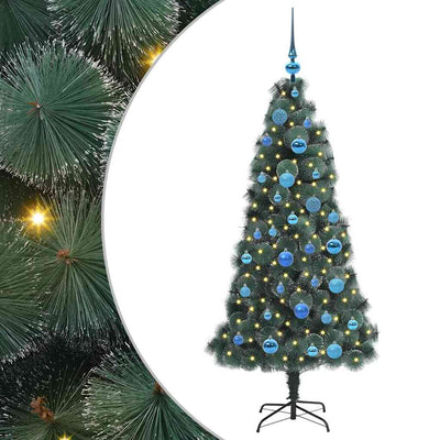 Vidaxx künstlicher Weihnachtsbaum mit Beleuchtung und Kugelset grün 150 cm Kappe