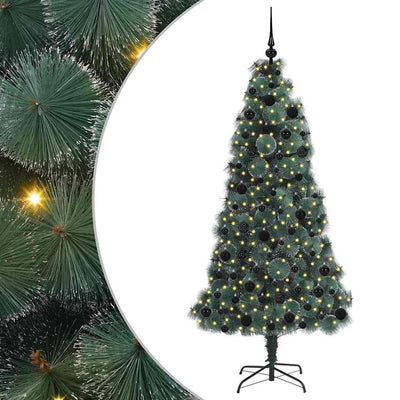 VidaXL künstlicher Weihnachtsbaum mit Beleuchtung und Kugelset grün 180 cm Kappe