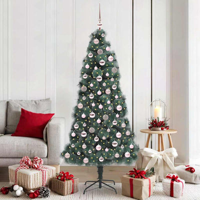 Vidaxx künstlicher Weihnachtsbaum mit Beleuchtung und Kugelset grün 180 cm Kappe