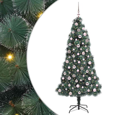 Vidaxx künstlicher Weihnachtsbaum mit Beleuchtung und Kugelset grün 180 cm Kappe