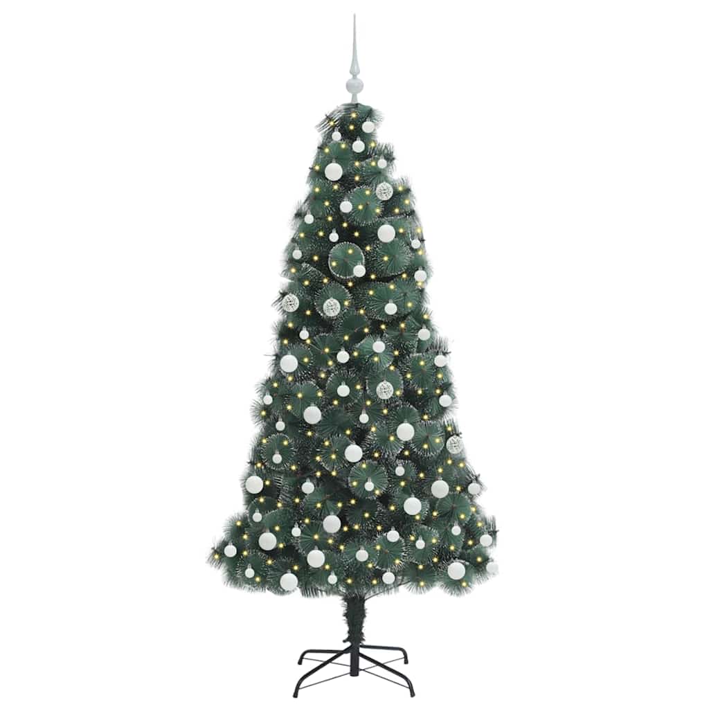 Vidaxx künstlicher Weihnachtsbaum mit Beleuchtung und Kugelset grün 180 cm Kappe