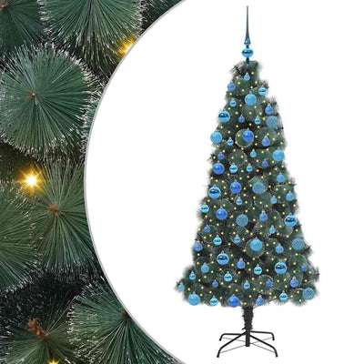 Vidaxx künstlicher beleuchteter Weihnachtsbaum mit Kugeln grün 180 cm