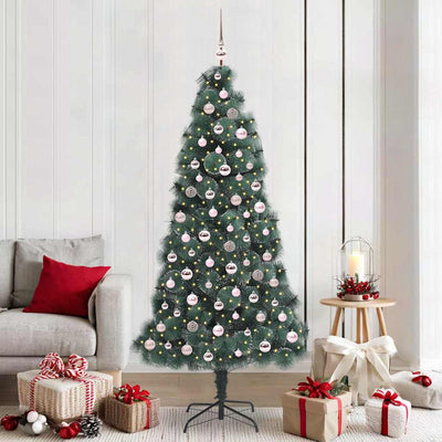 Vidaxx künstlicher beleuchteter Weihnachtsbaum mit Kugelset grün 210 cm