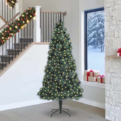 Vidaxx künstlicher beleuchteter Weihnachtsbaum mit Kugelset grün 240 cm Kappe