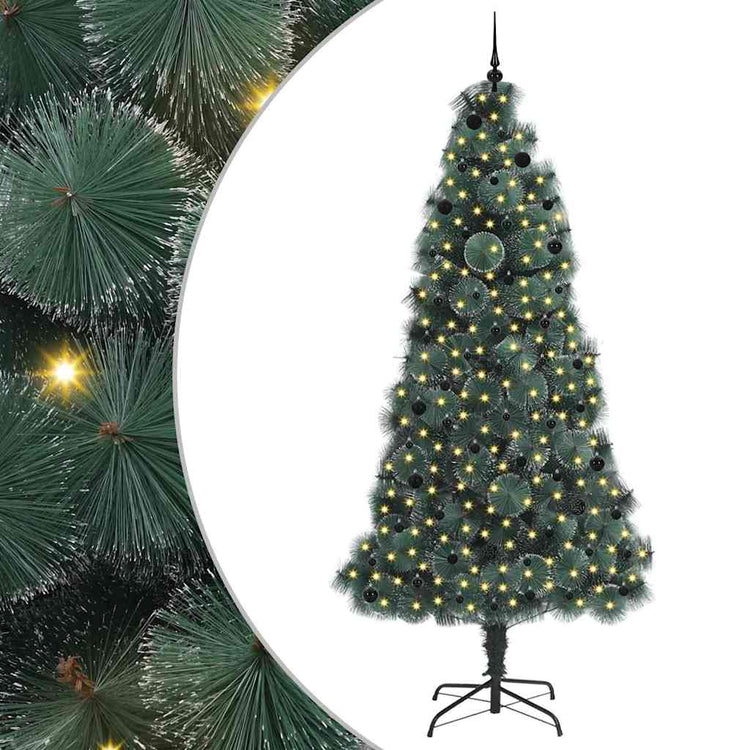 Vidaxx künstlicher beleuchteter Weihnachtsbaum mit Kugelset grün 240 cm Kappe
