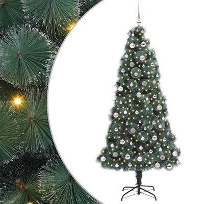 Vidaxx künstlicher Weihnachtsbaum mit Beleuchtung und Kugelset grün 240 cm Kappe