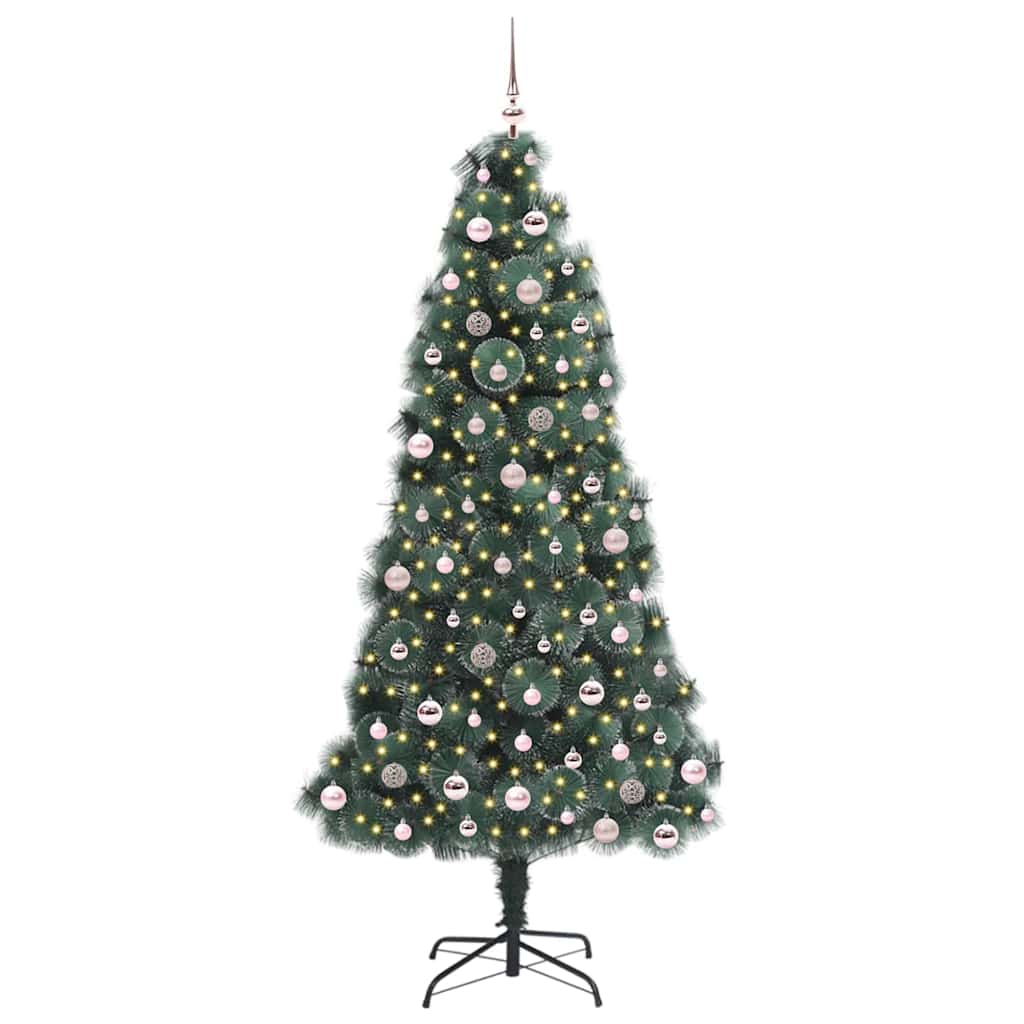 Vidaxx künstlicher Weihnachtsbaum mit Beleuchtung und Kugelset grün 240 cm Kappe
