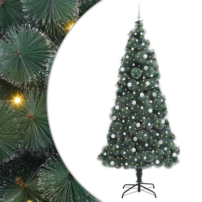 Vidaxx Künstlicher Weihnachtsbaum mit Frontbeleuchtung und Kugelset Grün 240 cm