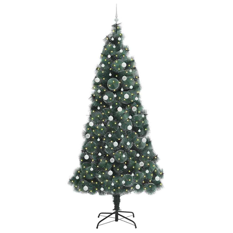 Vidaxx Künstlicher Weihnachtsbaum mit Frontbeleuchtung und Kugelset Grün 240 cm