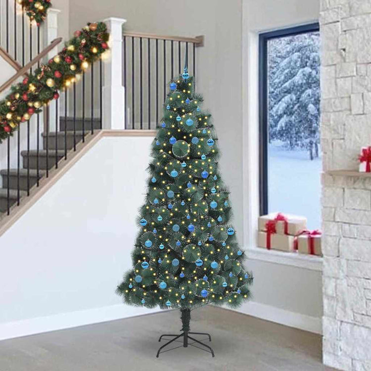 Vidaxx künstlicher beleuchteter Weihnachtsbaum mit Kugelset grün 240 cm