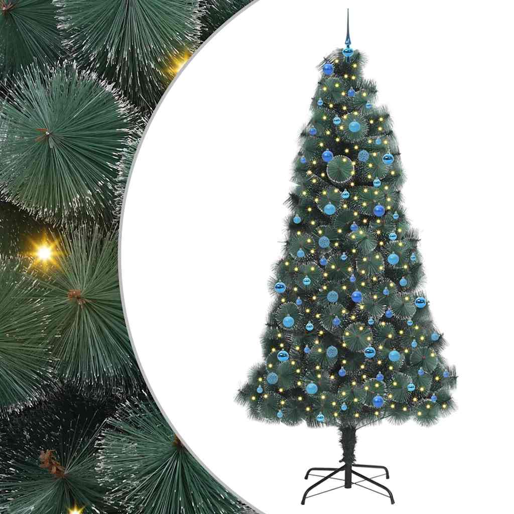 Vidaxx künstlicher beleuchteter Weihnachtsbaum mit Kugelset grün 240 cm