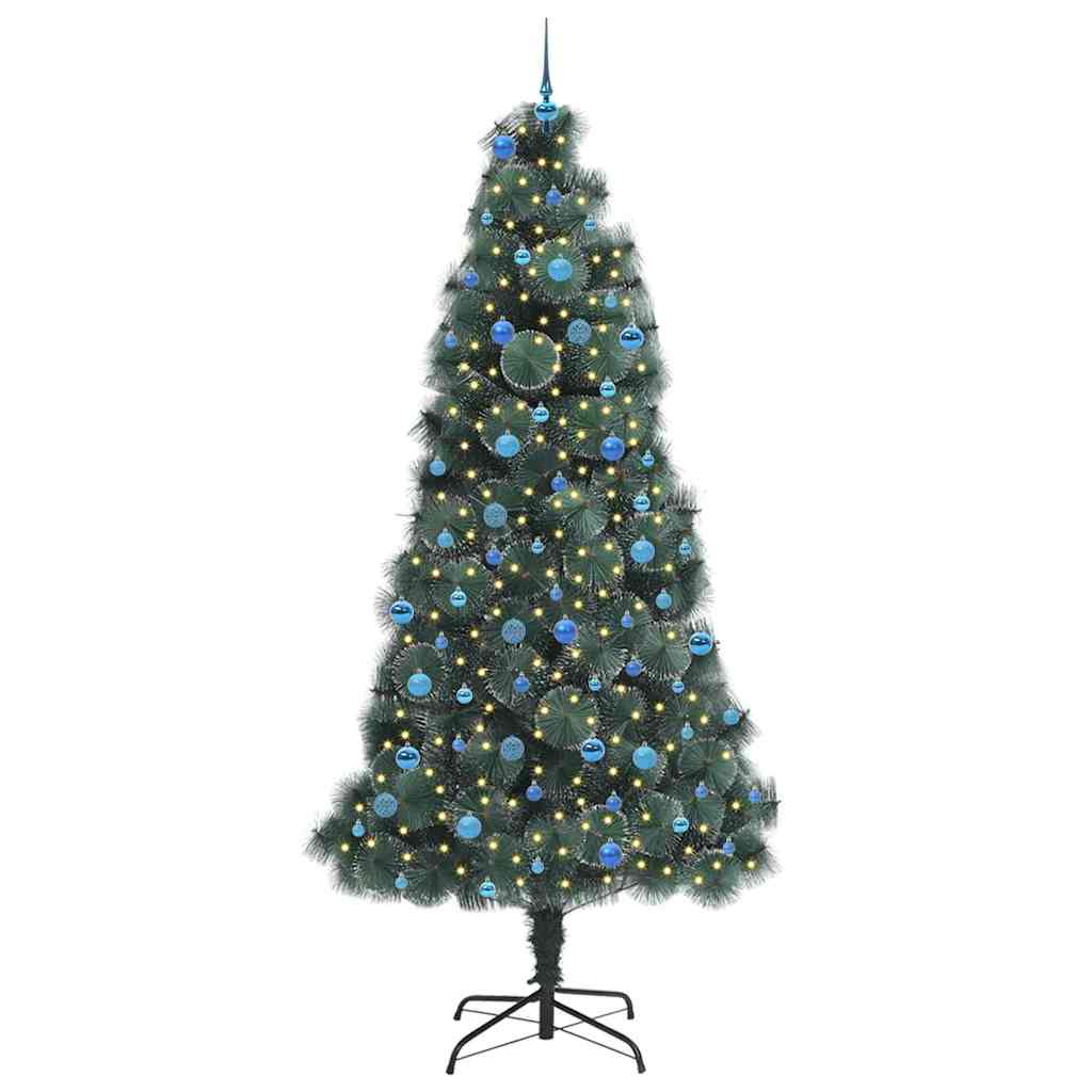 Vidaxx künstlicher beleuchteter Weihnachtsbaum mit Kugelset grün 240 cm