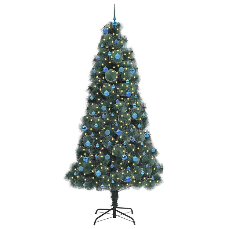 Vidaxx künstlicher beleuchteter Weihnachtsbaum mit Kugelset grün 240 cm