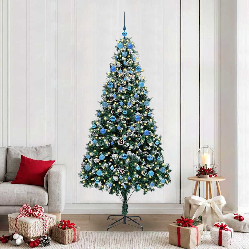 Vidaxx künstlicher Weihnachtsbaum grün 210 cm PVC und Stahl und Kunststoff