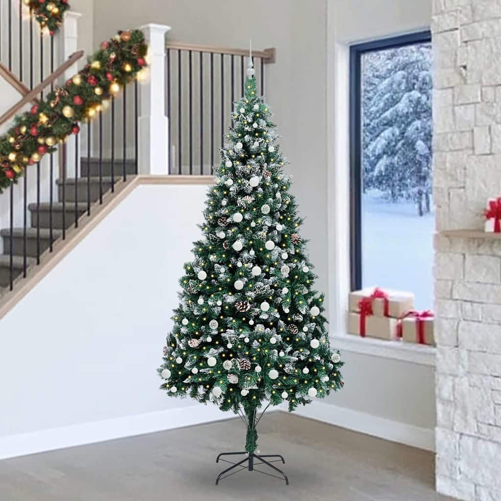 Vidaxx künstlicher Weihnachtsbaum grün 240 cm PVC und Stahl und Kunststoff