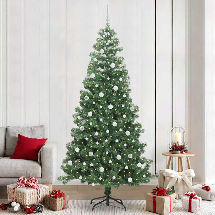 VidaXL Weihnachtsbaum mit 300 LEDs mit standardmäßigem grünem 240 cm PVC