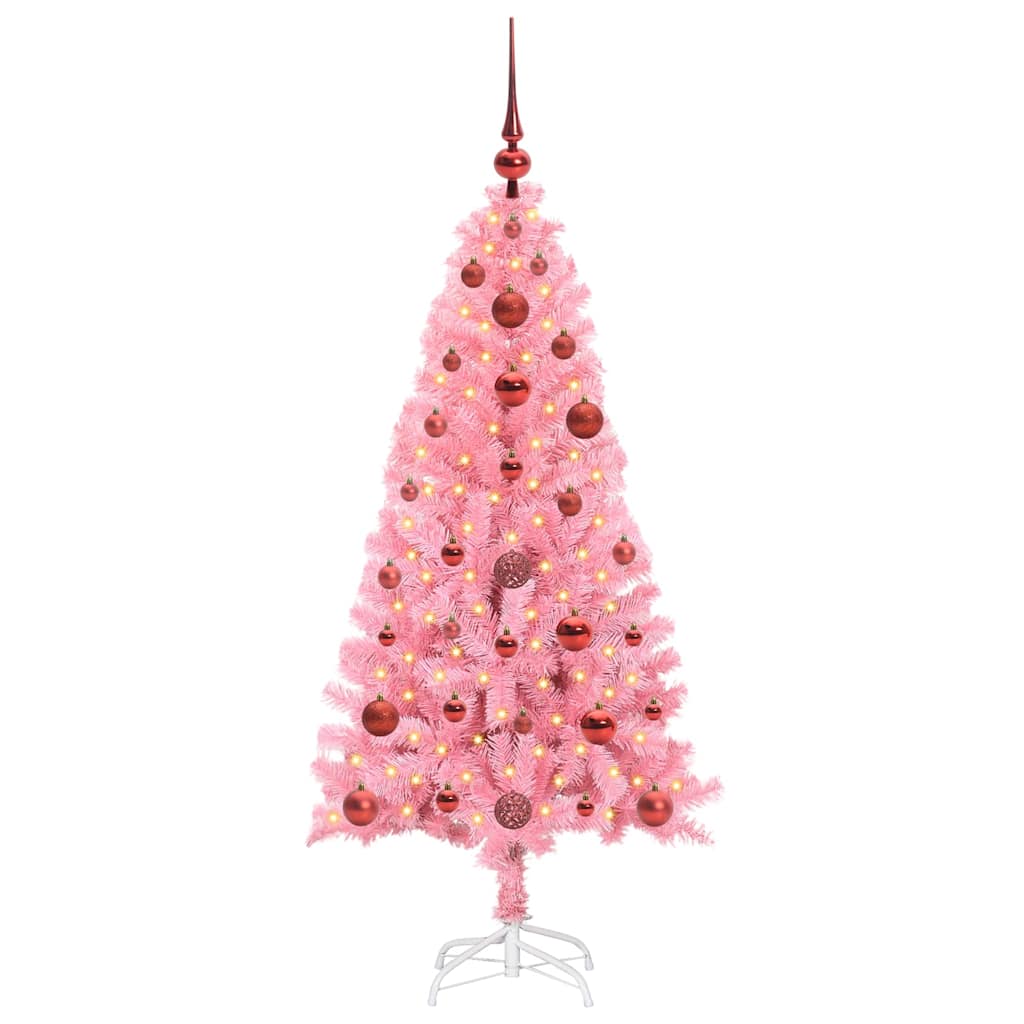 VidaXL Weihnachtsbaum mit 150 LEDs mit standardmäßigem rosa 120 cm PVC