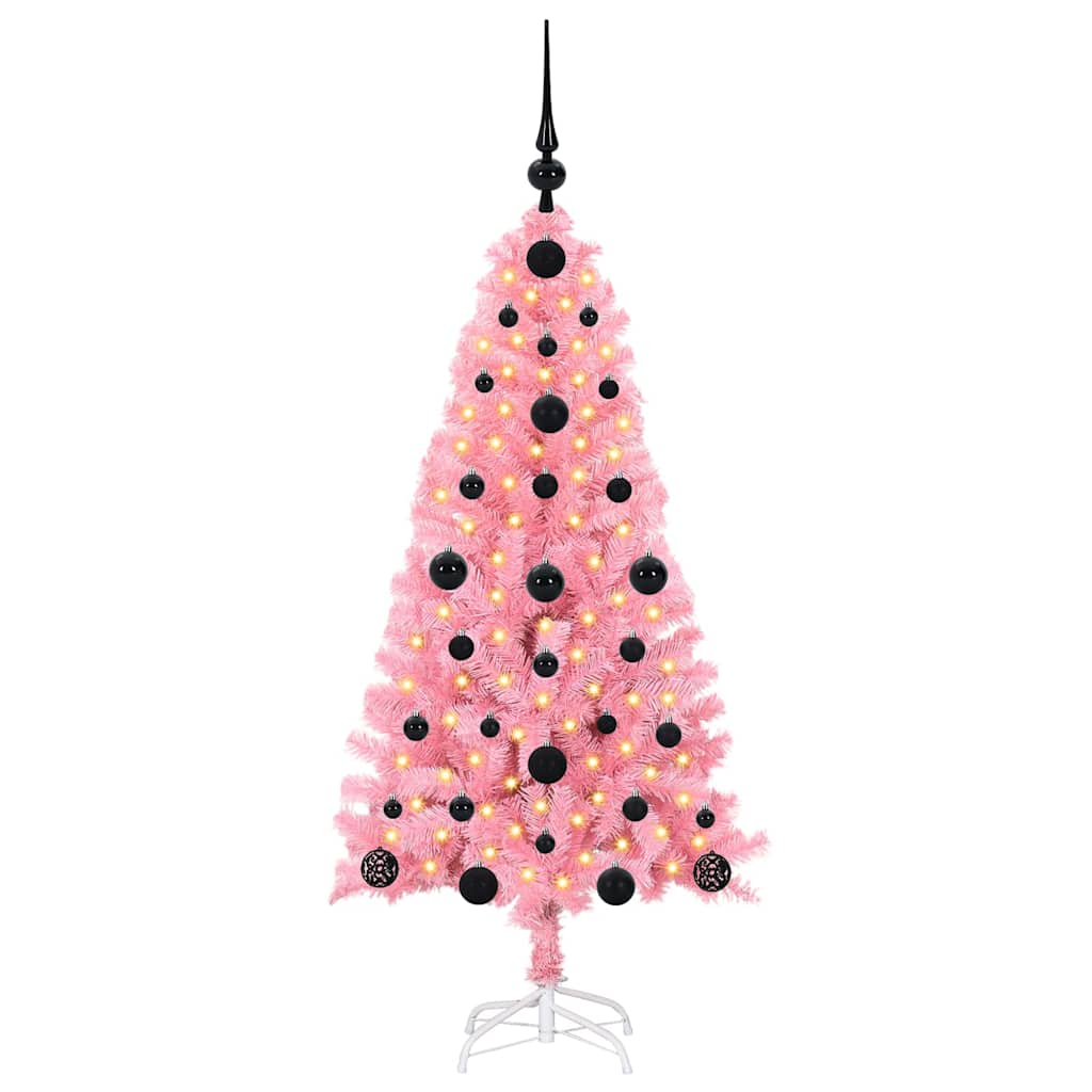 VidaXL Weihnachtsbaum mit 150 LEDs mit standardmäßigem rosa 120 cm PVC