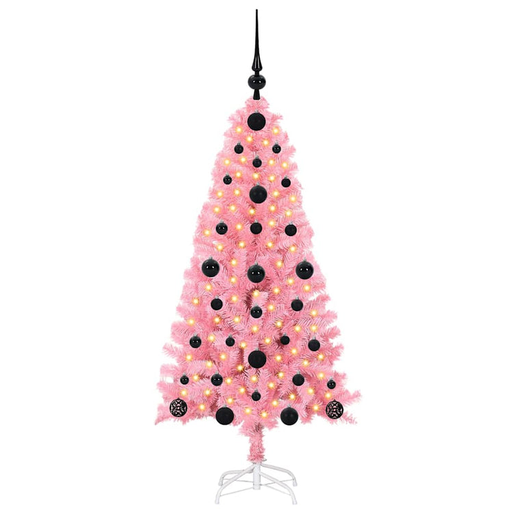 VidaXL Weihnachtsbaum mit 150 LEDs mit standardmäßigem rosa 120 cm PVC