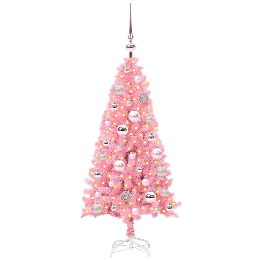 VidaXL Weihnachtsbaum mit 150 LEDs mit standardmäßigem rosa 120 cm PVC