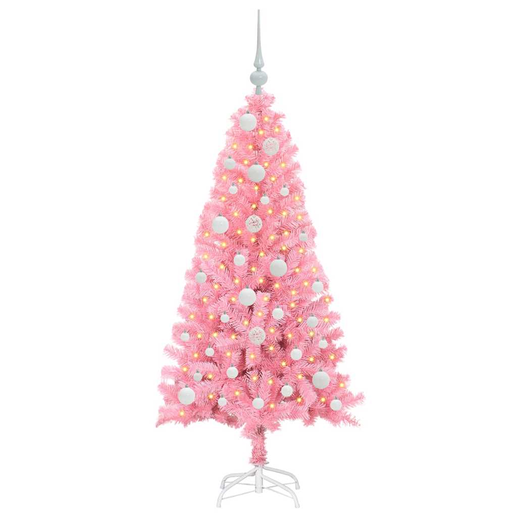VidaXL Weihnachtsbaum mit 150 LEDs mit standardmäßigem rosa 120 cm PVC