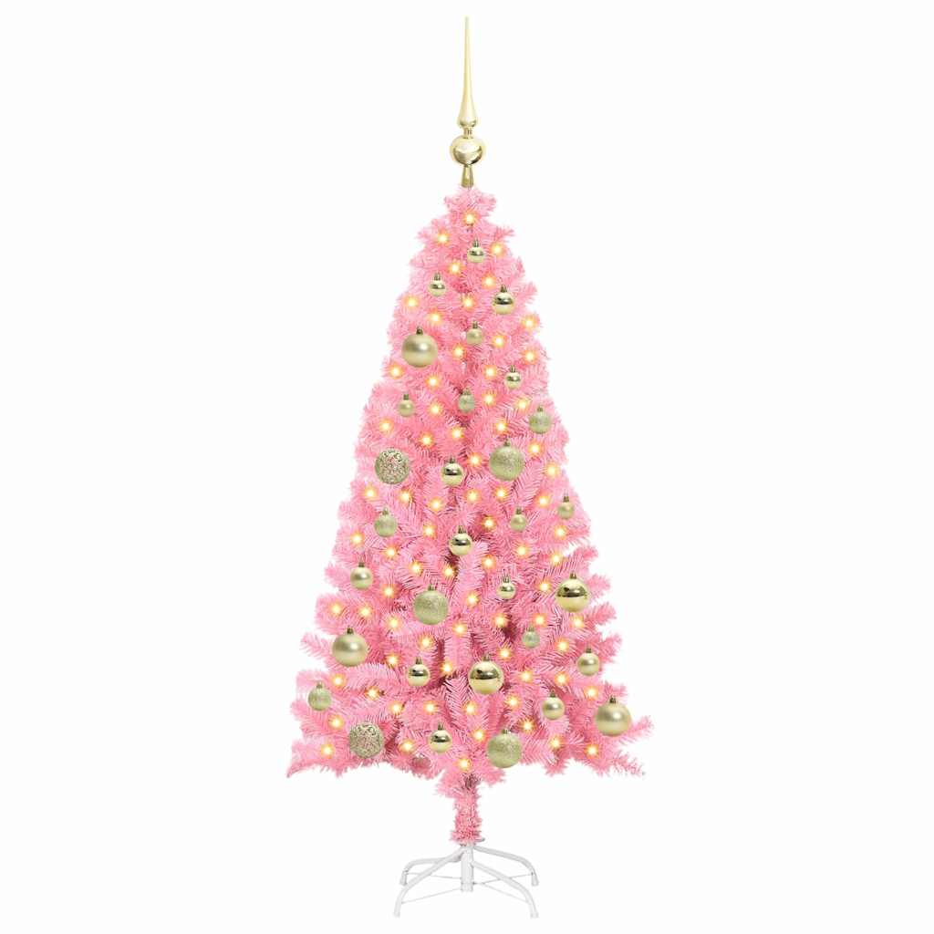 VidaXL Weihnachtsbaum mit 150 LEDs mit standardmäßigem rosa 120 cm PVC