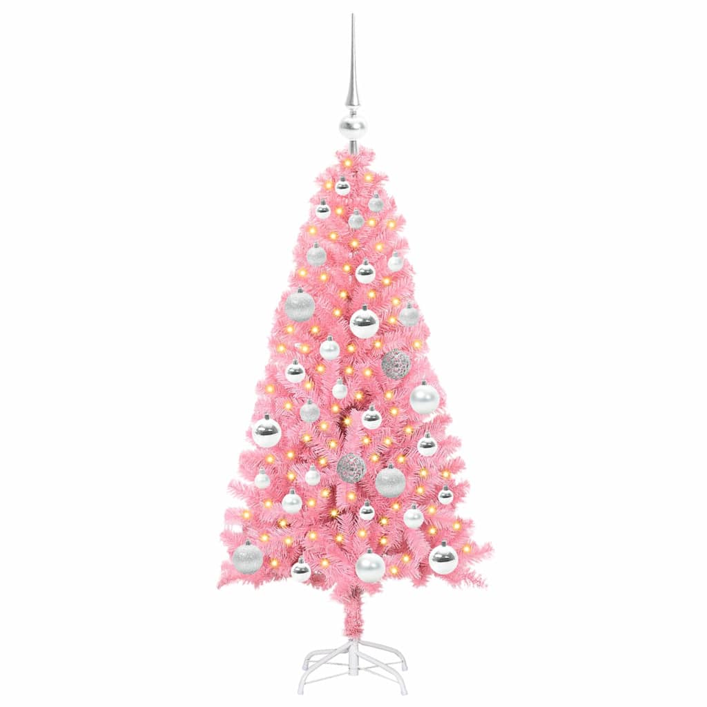 VidaXL Weihnachtsbaum mit 150 LEDs mit standardmäßigem rosa 120 cm PVC