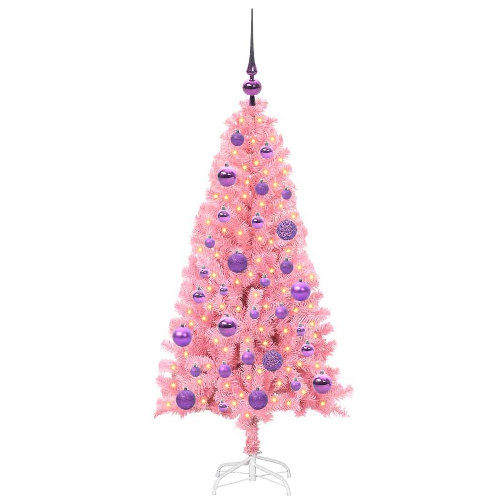 VidaXL Weihnachtsbaum mit 150 LEDs mit standardmäßigem rosa 120 cm PVC