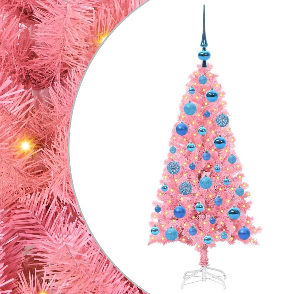 VidaXL Weihnachtsbaum mit 150 LEDs mit standardmäßigem rosa 120 cm PVC