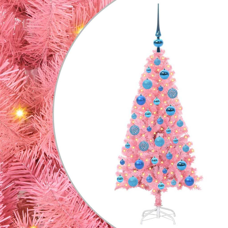 VidaXL Weihnachtsbaum mit 150 LEDs mit standardmäßigem rosa 120 cm PVC