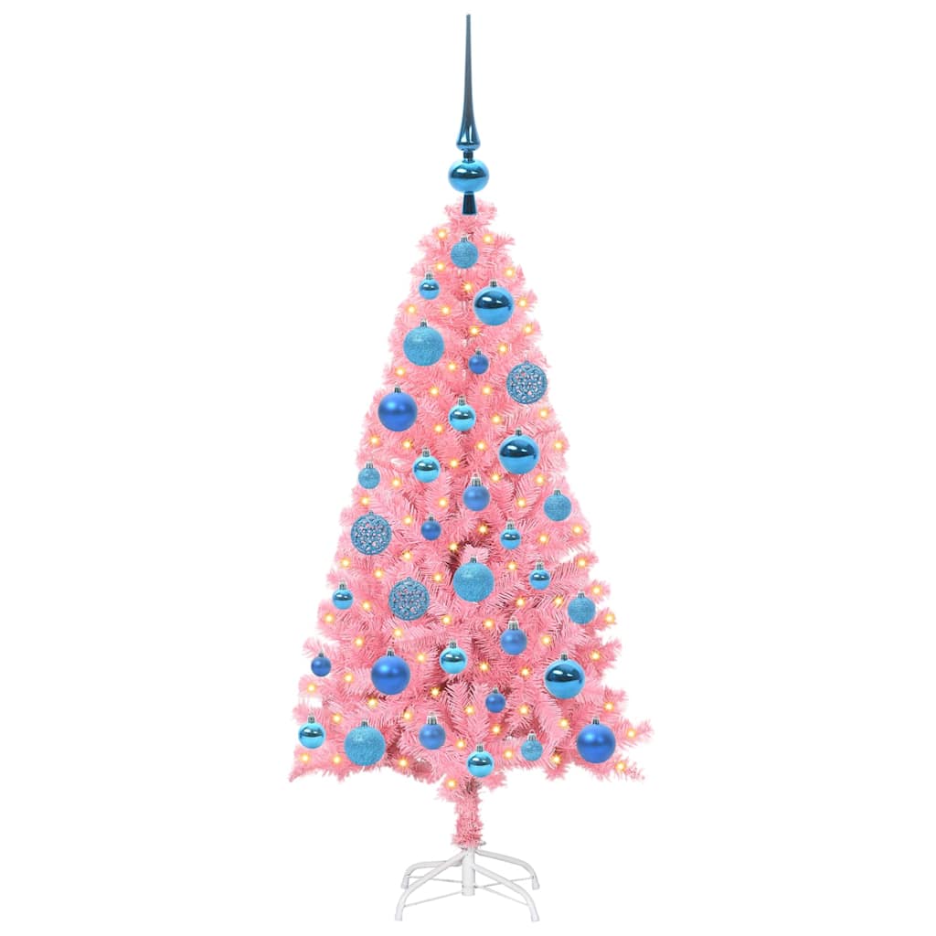 VidaXL Weihnachtsbaum mit 150 LEDs mit standardmäßigem rosa 120 cm PVC