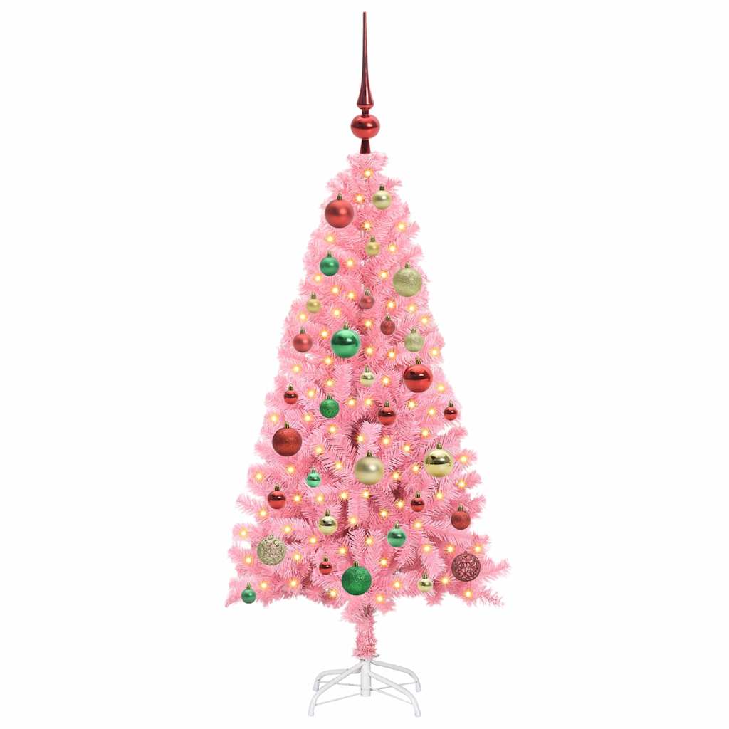 VidaXL Weihnachtsbaum mit 150 LEDs mit standardmäßigem rosa 120 cm PVC