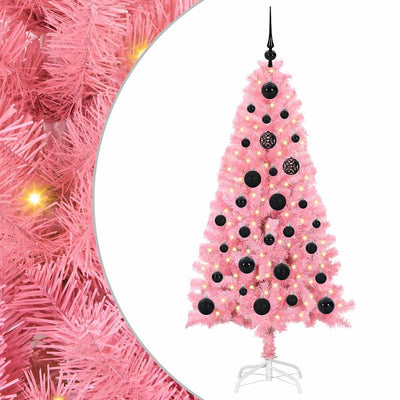 VidaXL Weihnachtsbaum mit 150 LEDs mit standardmäßigem rosa 150 cm PVC