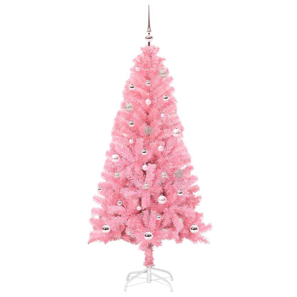 VidaXL Weihnachtsbaum mit 150 LEDs mit standardmäßigem rosa 150 cm PVC