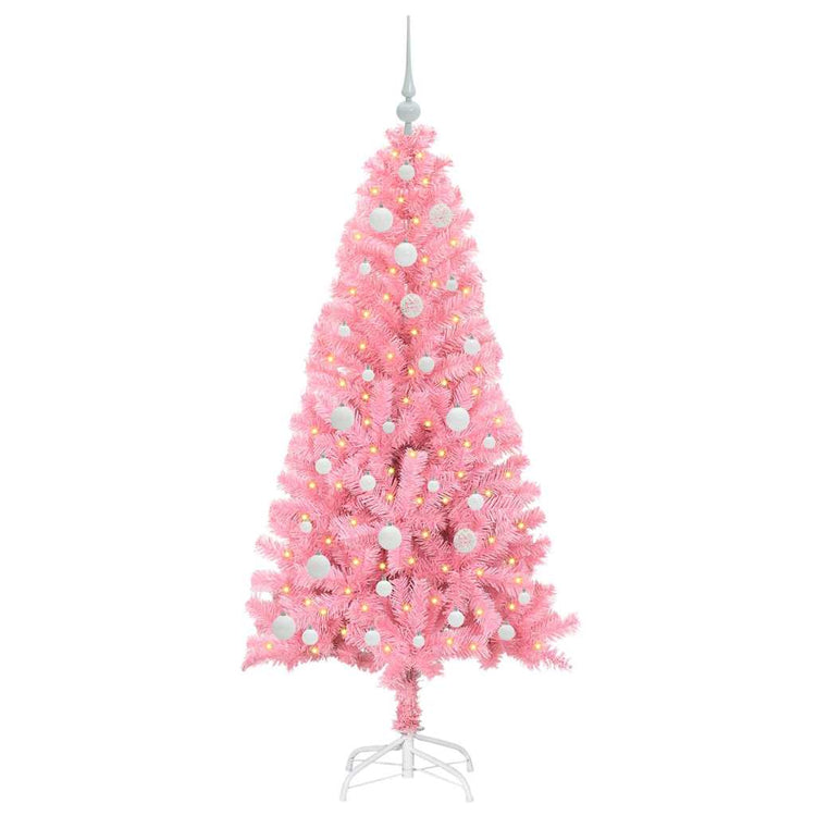 VidaXL Weihnachtsbaum mit 150 LEDs mit standardmäßigem rosa 150 cm PVC