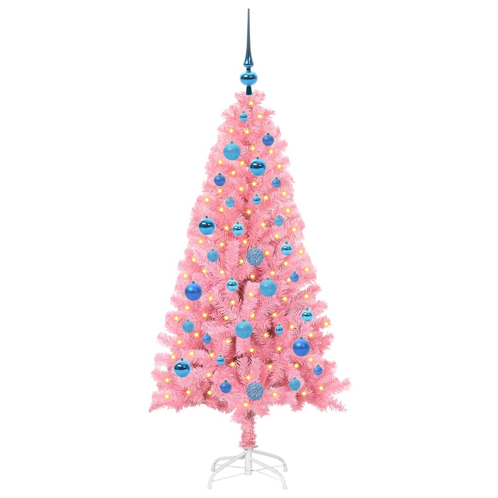 VidaXL Weihnachtsbaum mit 150 LEDs mit standardmäßigem rosa 150 cm PVC