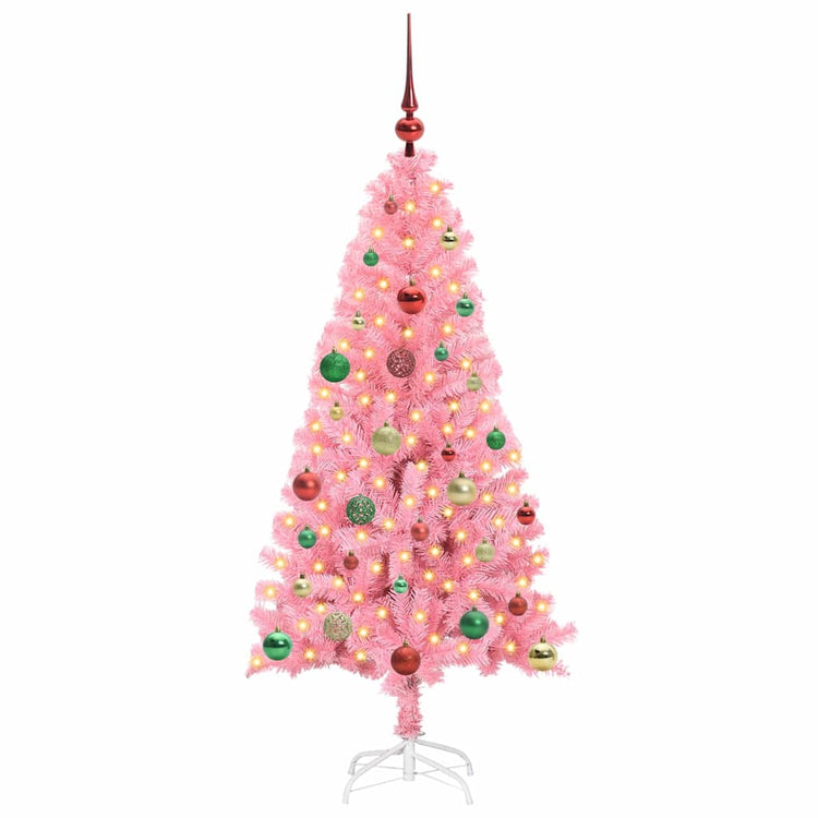 VidaXL Weihnachtsbaum mit 150 LEDs mit standardmäßigem rosa 150 cm PVC