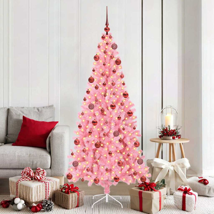VidaXL Weihnachtsbaum mit 300 LEDs mit standardmäßigem rosa 180 cm PVC