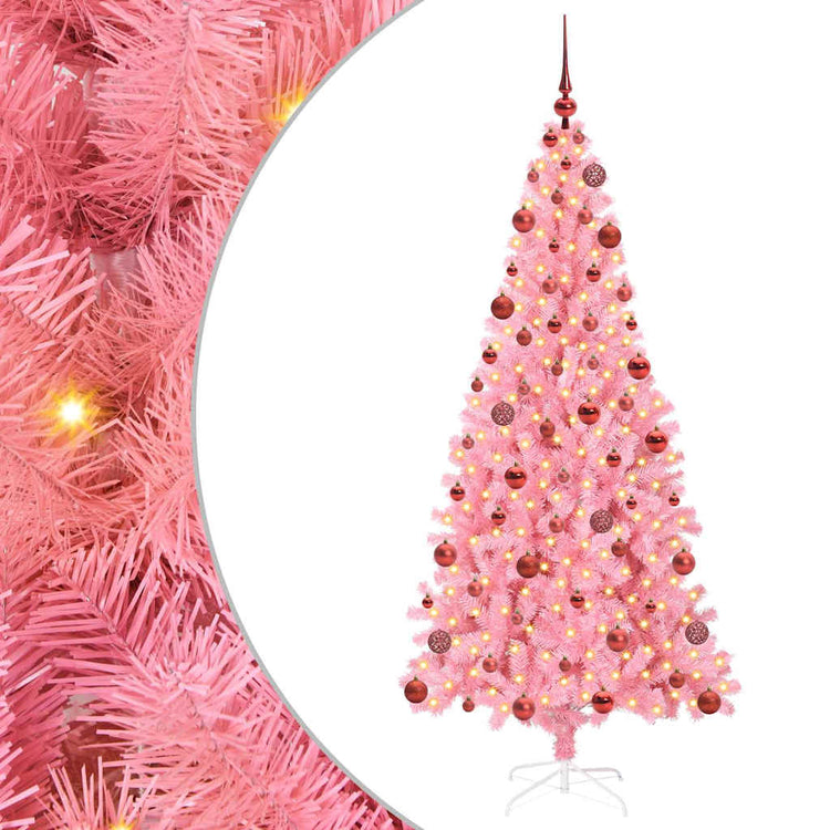 VidaXL Weihnachtsbaum mit 300 LEDs mit standardmäßigem rosa 180 cm PVC