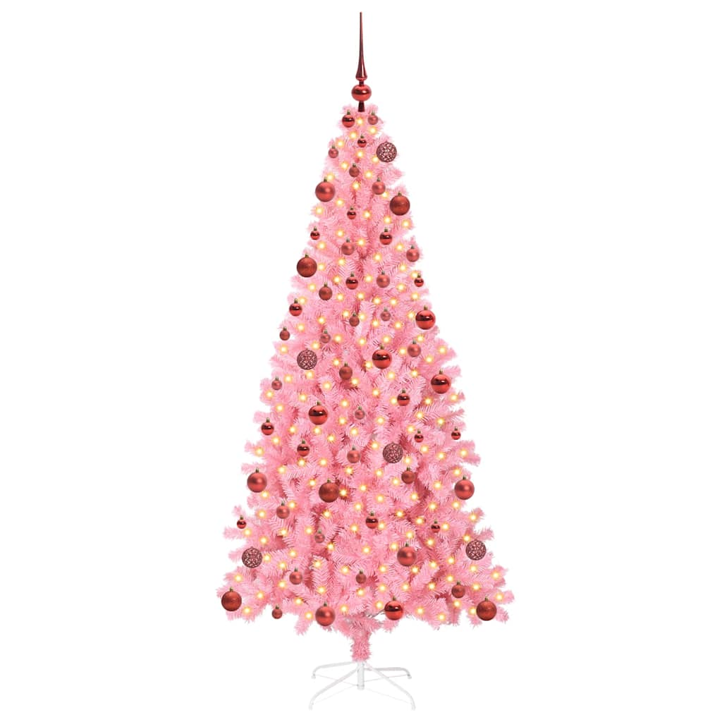 VidaXL Weihnachtsbaum mit 300 LEDs mit standardmäßigem rosa 180 cm PVC