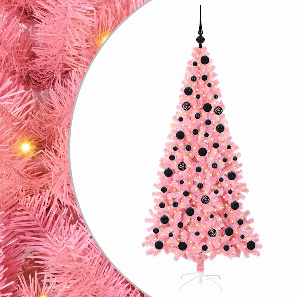 VidaXL Weihnachtsbaum mit 300 LEDs mit standardmäßigem rosa 180 cm PVC