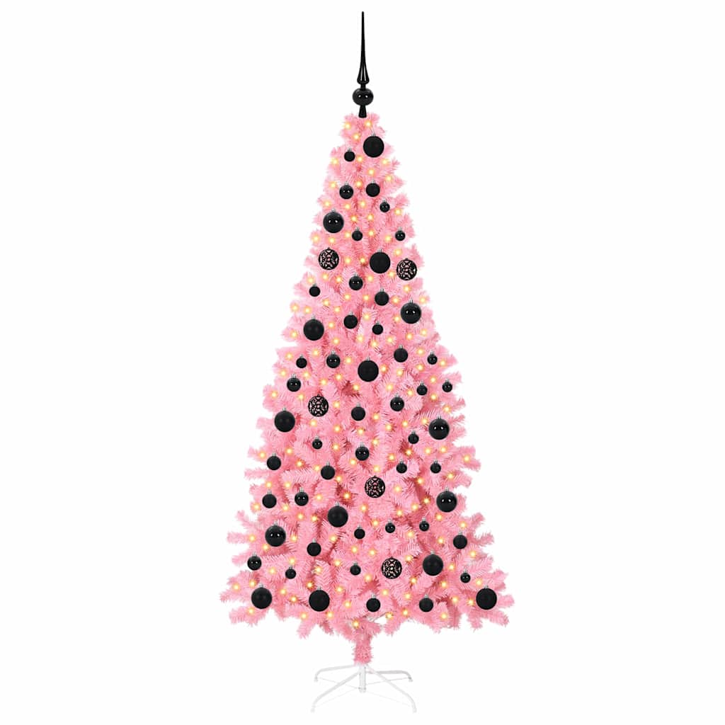 VidaXL Weihnachtsbaum mit 300 LEDs mit standardmäßigem rosa 180 cm PVC