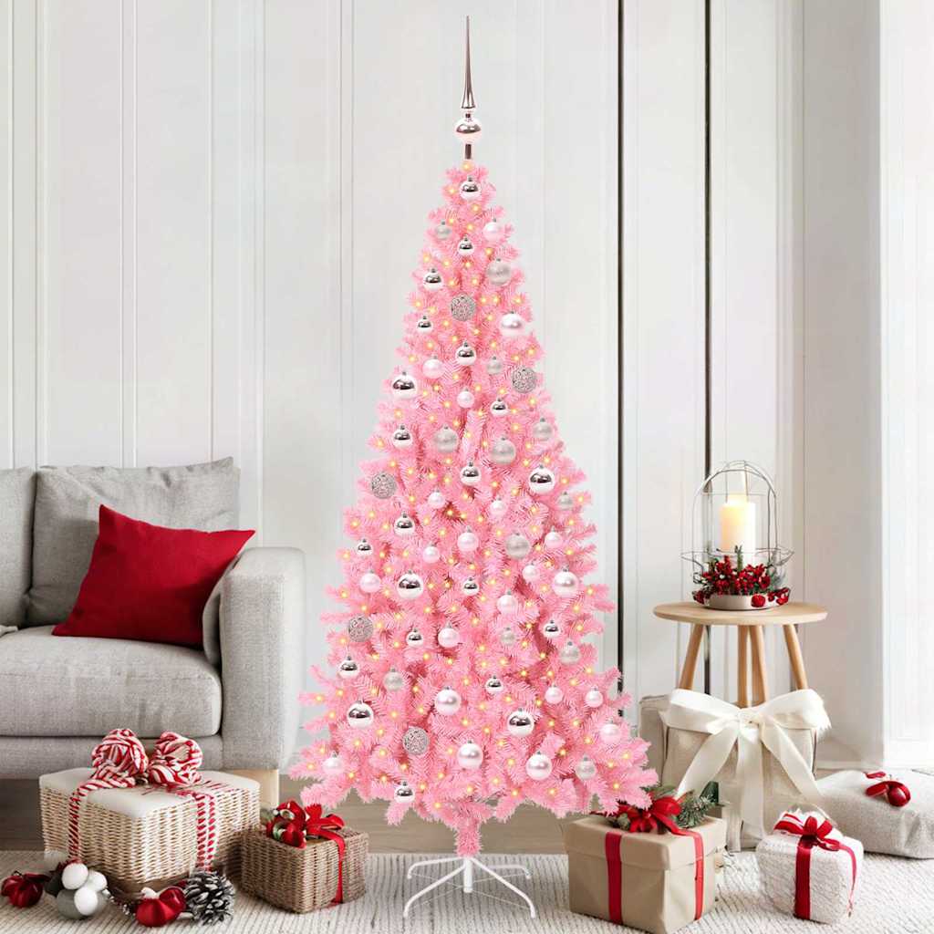 VidaXL Weihnachtsbaum mit 300 LEDs mit standardmäßigem rosa 180 cm PVC