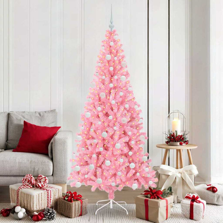 VidaXL Weihnachtsbaum mit 300 LEDs mit standardmäßigem rosa 180 cm PVC